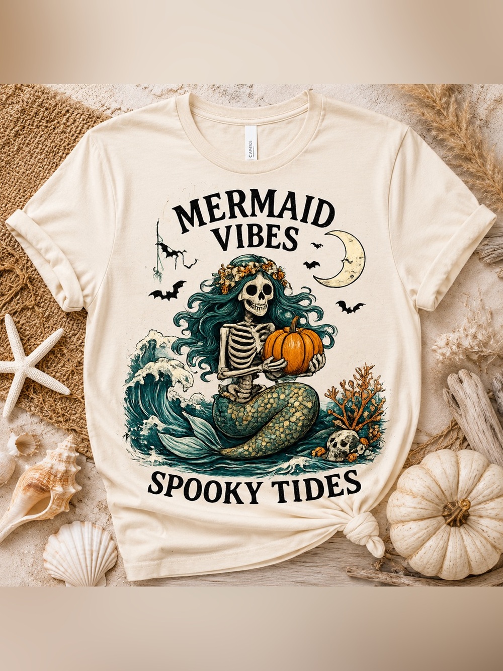 Halloween Mermaid SPOOKY TIDES T-Shirt.